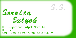 sarolta sulyok business card